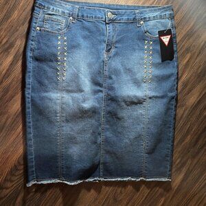 BE GIRL Blue Denim Western Style Skirt NWT/SIZE XL